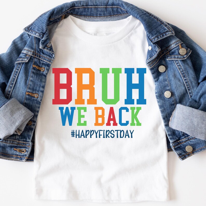 bruh we back svg funny back to school design, sarcastic first day of school svg for teachers, student cricut svg file for tshirts and signs, meme school png for sublimation or planners, classroom quote clipart for teachers and students, funny student svg for high school merch, digital download svg for first day teacher gear, sarcastic svg file for school drop off squad, svg for funny back to school bundles and planners