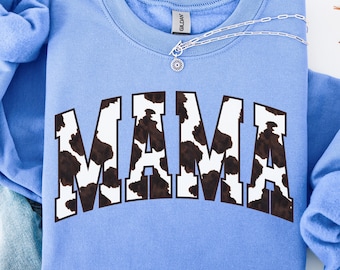 Mamá de piel de vaca PNG • Clipart de mamá con estampado de vaca occidental • Diseño rústico de sublimación para camisetas y regalos