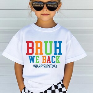 bruh we back svg funny back to school design, sarcastic first day of school svg for teachers, student cricut svg file for tshirts and signs, meme school png for sublimation or planners, classroom quote clipart for teachers and students, funny student svg for high school merch, digital download svg for first day teacher gear, sarcastic svg file for school drop off squad, svg for funny back to school bundles and planners