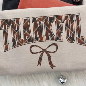 Thankful Plaid Thanksgiving PNG - Autumn Design (Digital Download)