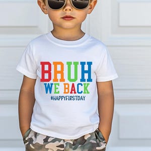 bruh we back svg funny back to school design, sarcastic first day of school svg for teachers, student cricut svg file for tshirts and signs, meme school png for sublimation or planners, classroom quote clipart for teachers and students, funny student svg for high school merch, digital download svg for first day teacher gear, sarcastic svg file for school drop off squad, svg for funny back to school bundles and planners