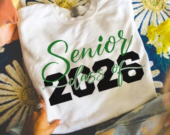 Clase de último año de 2026 SVG PNG, diseño de camiseta de último año, descarga digital de graduación