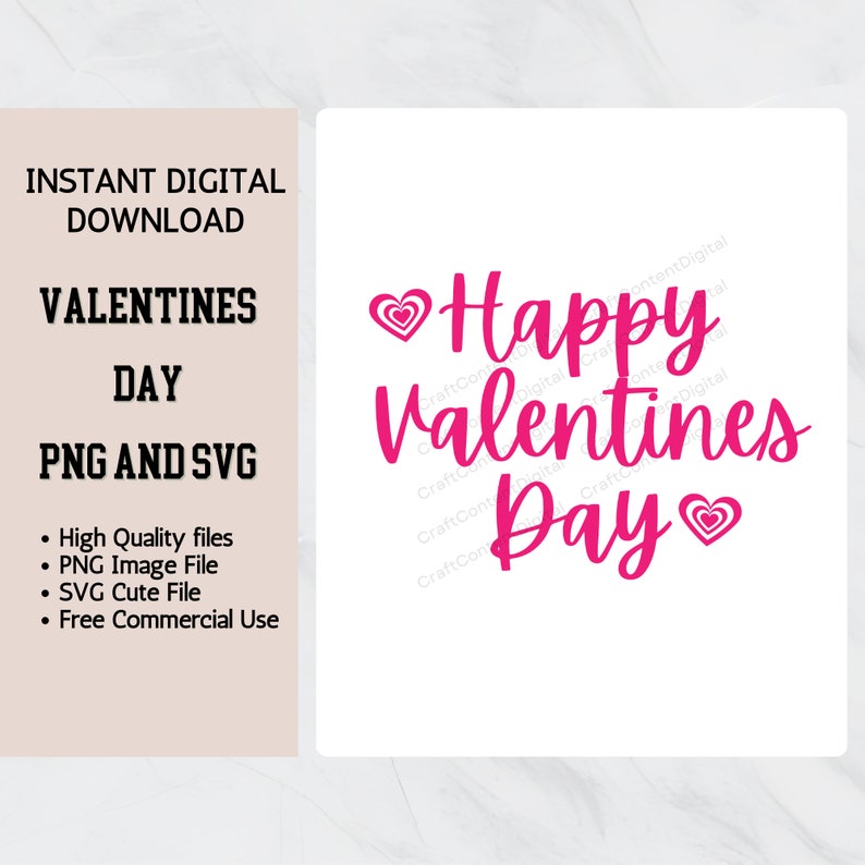 Happy Valentines Day SVG PNG Valentines Day Shirt Cake Topper Instant Digital Download Cut File for Cricut image 1