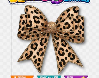Leopard Coquette Bow PNG: Girly Shirt Design, Sublimation (Digital Download)
