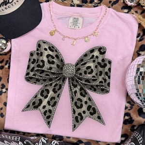 Leopard Kokette Bogen PNG - Girly Shirt Design, Sublimation (Digitaler Download)
