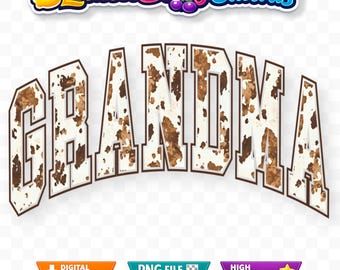Abuela de piel de vaca PNG: Gráfico del Oeste, diseño de abuela de rodeo (descarga digital)