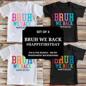 Bruh We Back SVG-bundel: Funny Back to School-clipart (digitale download)