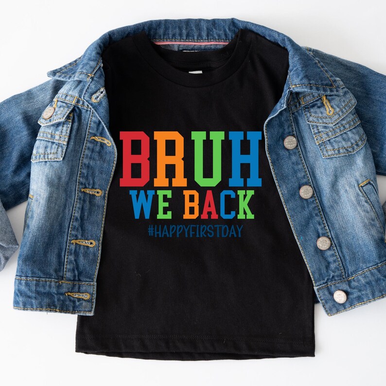 bruh we back svg funny back to school design, sarcastic first day of school svg for teachers, student cricut svg file for tshirts and signs, meme school png for sublimation or planners, classroom quote clipart for teachers and students, funny student svg for high school merch, digital download svg for first day teacher gear, sarcastic svg file for school drop off squad, svg for funny back to school bundles and planners