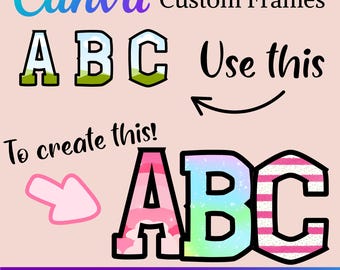 Editable Letter Frames for Canva: A-Z Drag & Drop Templates (PDF File)