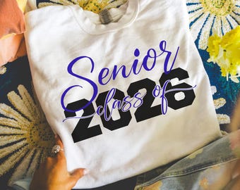 Clase de último año de 2026 SVG PNG, diseño de camiseta de último año, descarga digital de graduación