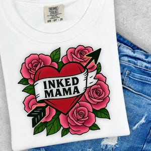 Inked Mama SVG: Tattooed Mom Clipart - Old English Design (Digital Download)