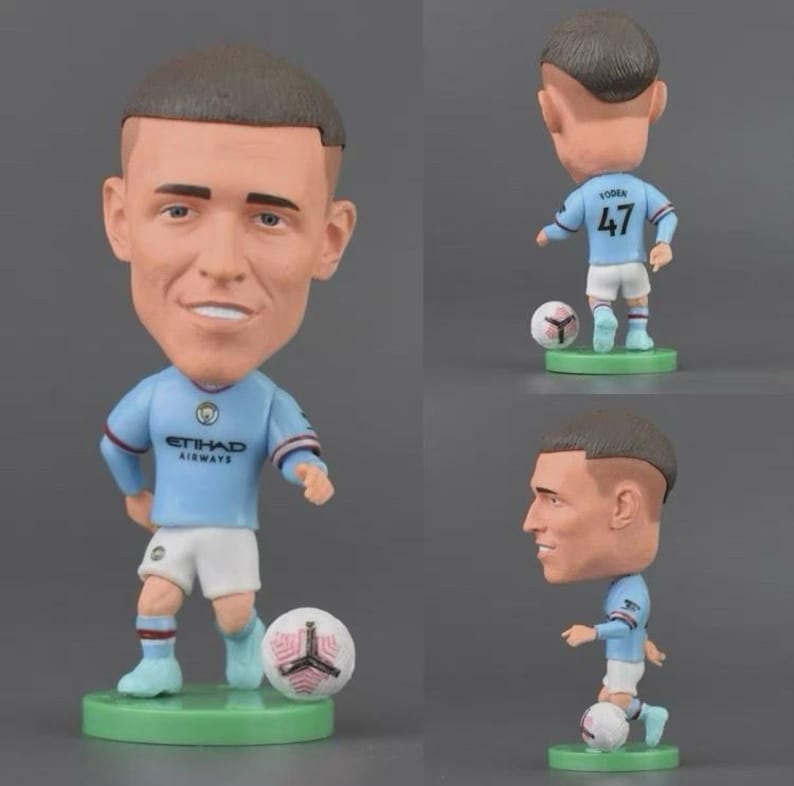 FIFA World Cup Action Figure Messi, Ronaldo, Mbappé With Accessories Phil Foden