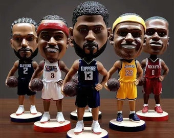 NBA Basketball Action Figures Bobblehead Michael Jordan Kobe Bryant Stephen Curry Lebron James with Accessories