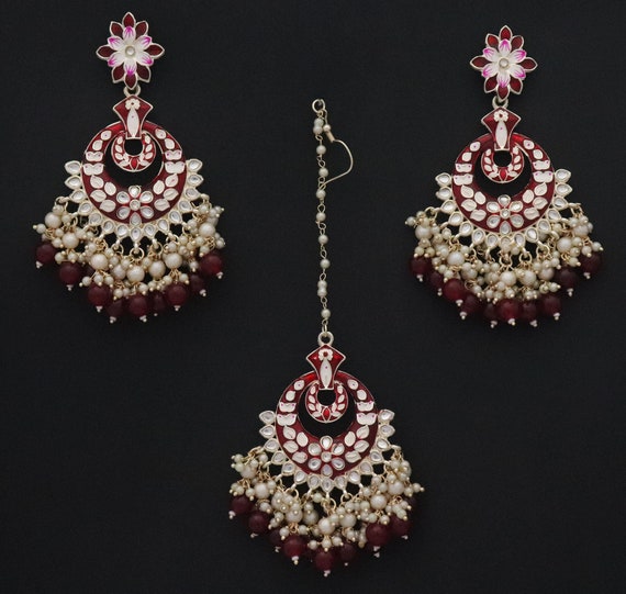 Maroon cheap earrings online
