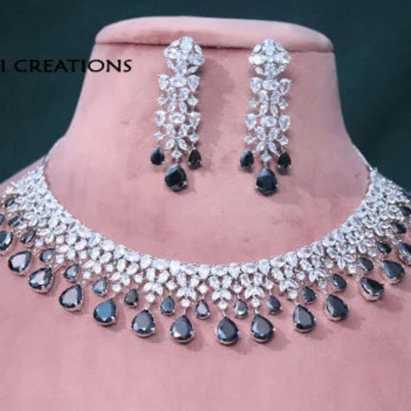 Cz necklace with earrings main image 0