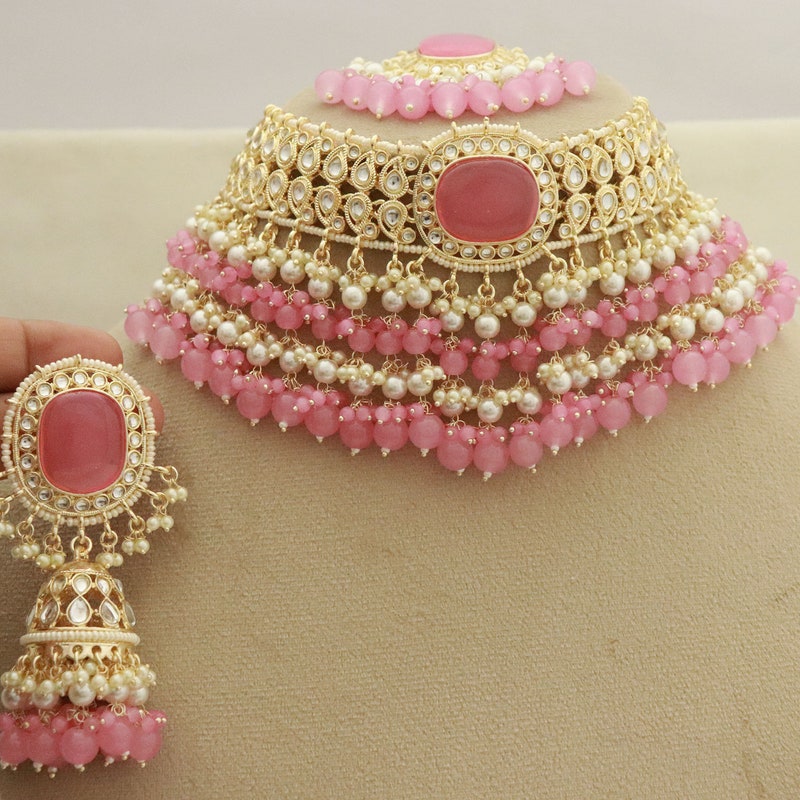 Indore Droplets Earrings in Pink main image 1