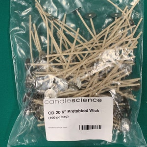 CandleScience Candle Wick - Pretabbed - Eco 6 6, 1000 PC Box