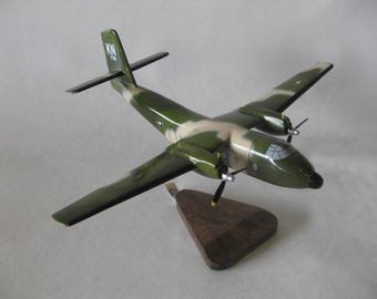 Dehavilland C-7 DHC-4 Caribou Camouflage US Army Aircraft Airplane Desktop Model