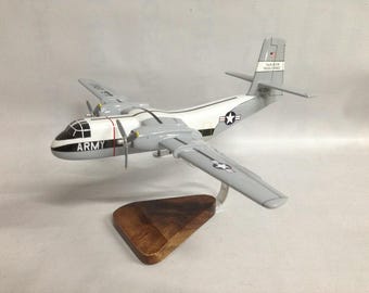 Dehavilland C-7 DHC-4 Caribou US Army White Aircraft Airplane Desktop Model