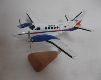 Beechcraft Beech A100 Transwest Air Airplane Desktop Wood Model