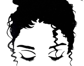 Curly Girl Car Decal/ Sticker