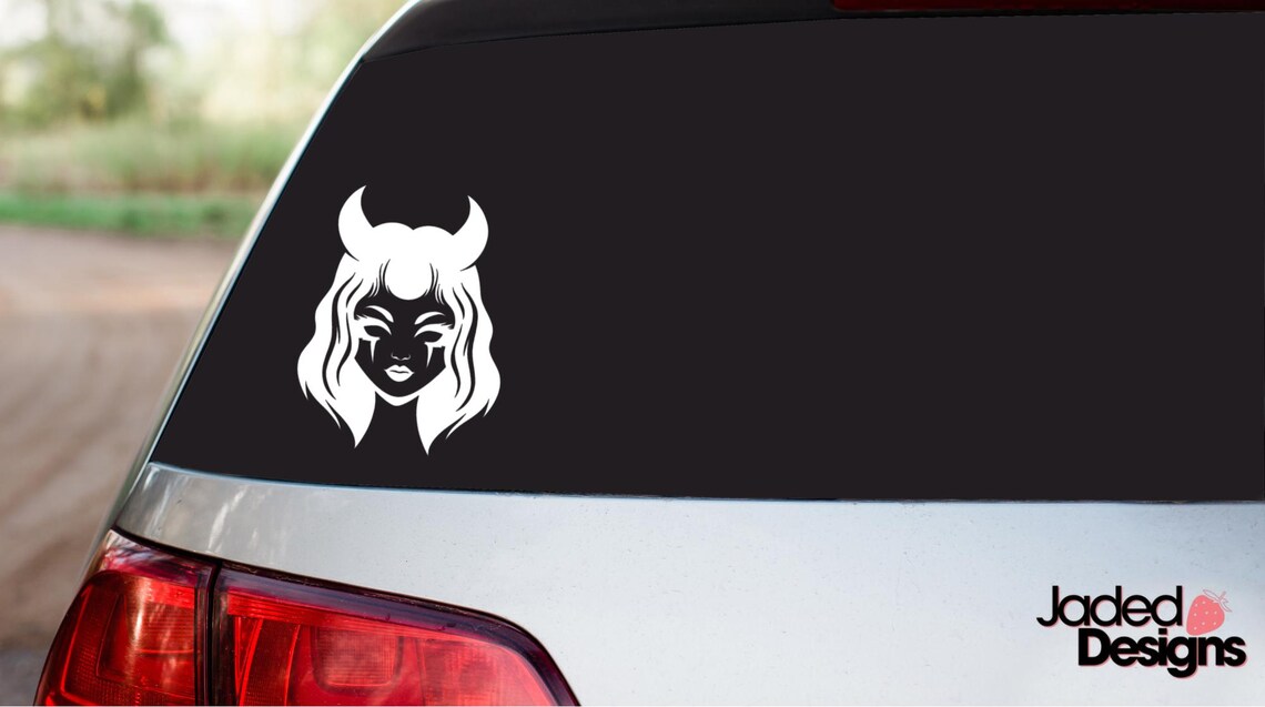 Demon Girl - Car Decal: Permanent Vinyl Sticker - Etsy
