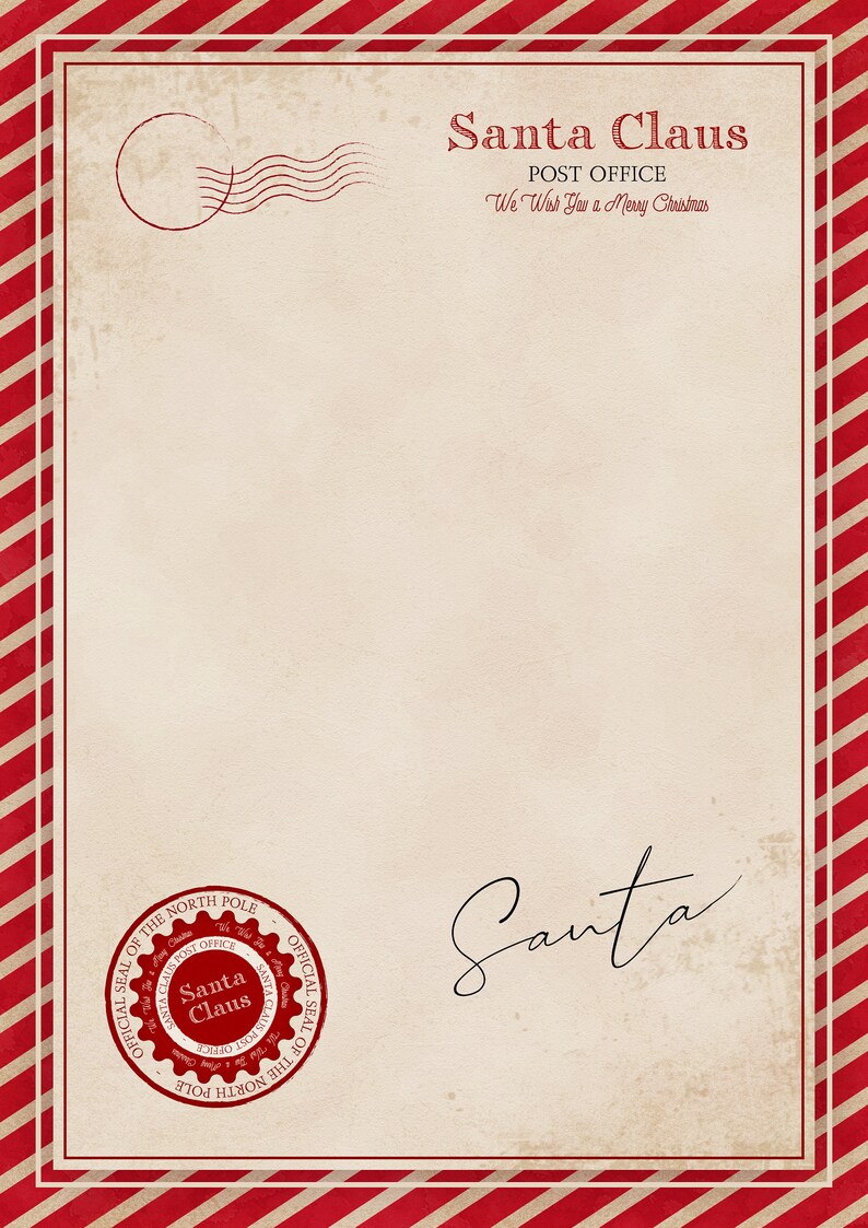 Printable Santa Claus Stationary Files Etsy Printable Santa Claus Stationary Files Etsy