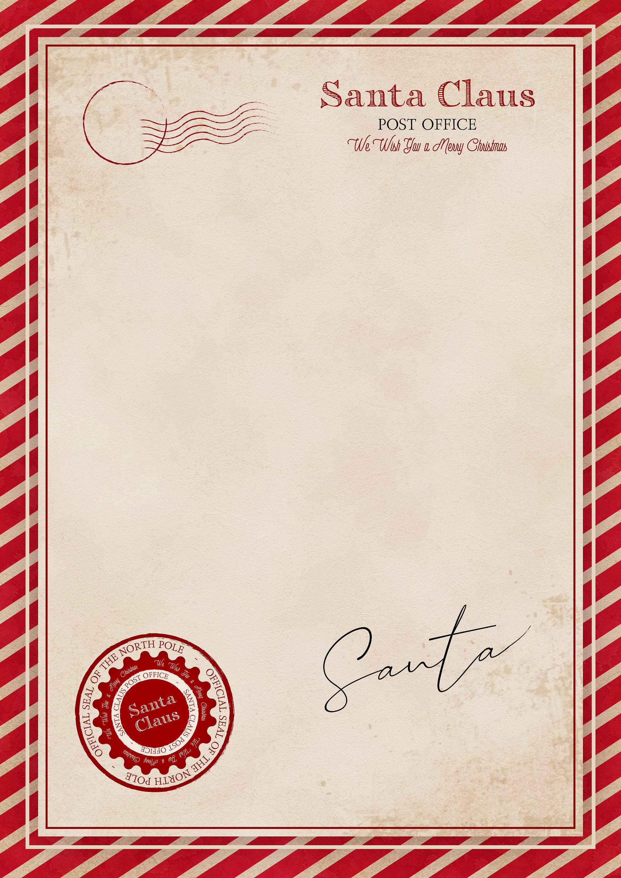 Printable Santa Claus Stationary Files - Etsy