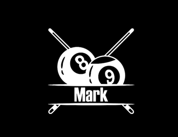 Personalized Billiards - Car Decal: Permanent Vinyl Sticker