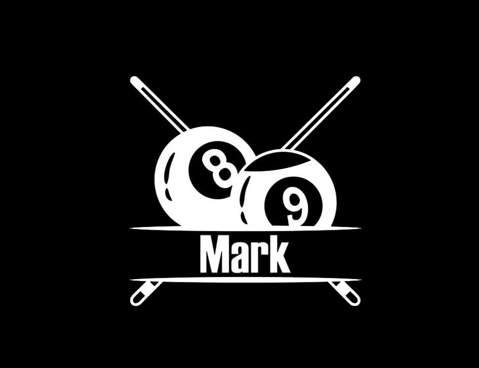 Personalized Billiards - Car Decal: Permanent Vinyl Sticker