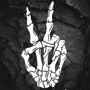 Skeleton Hand Peace Decal/Sticker