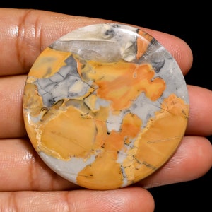 Marvellous Top Grade Quality 100% Natural Maligano Jasper Round Shape Cabochon Loose Gemstone For Making Jewelry 73.5 Ct. 48X48X4 mm S-15