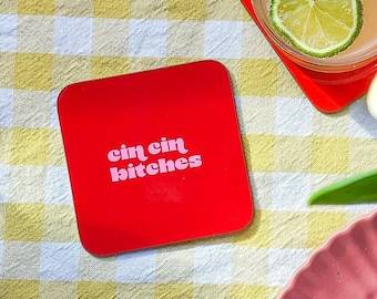 Cin Cin Coasters - Colourful Cheeky Coasters - Set of 6