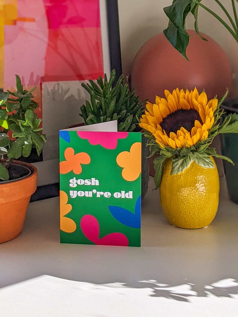 Gosh you're old Greeting Card Birthday Card Cheeky Cards image 2