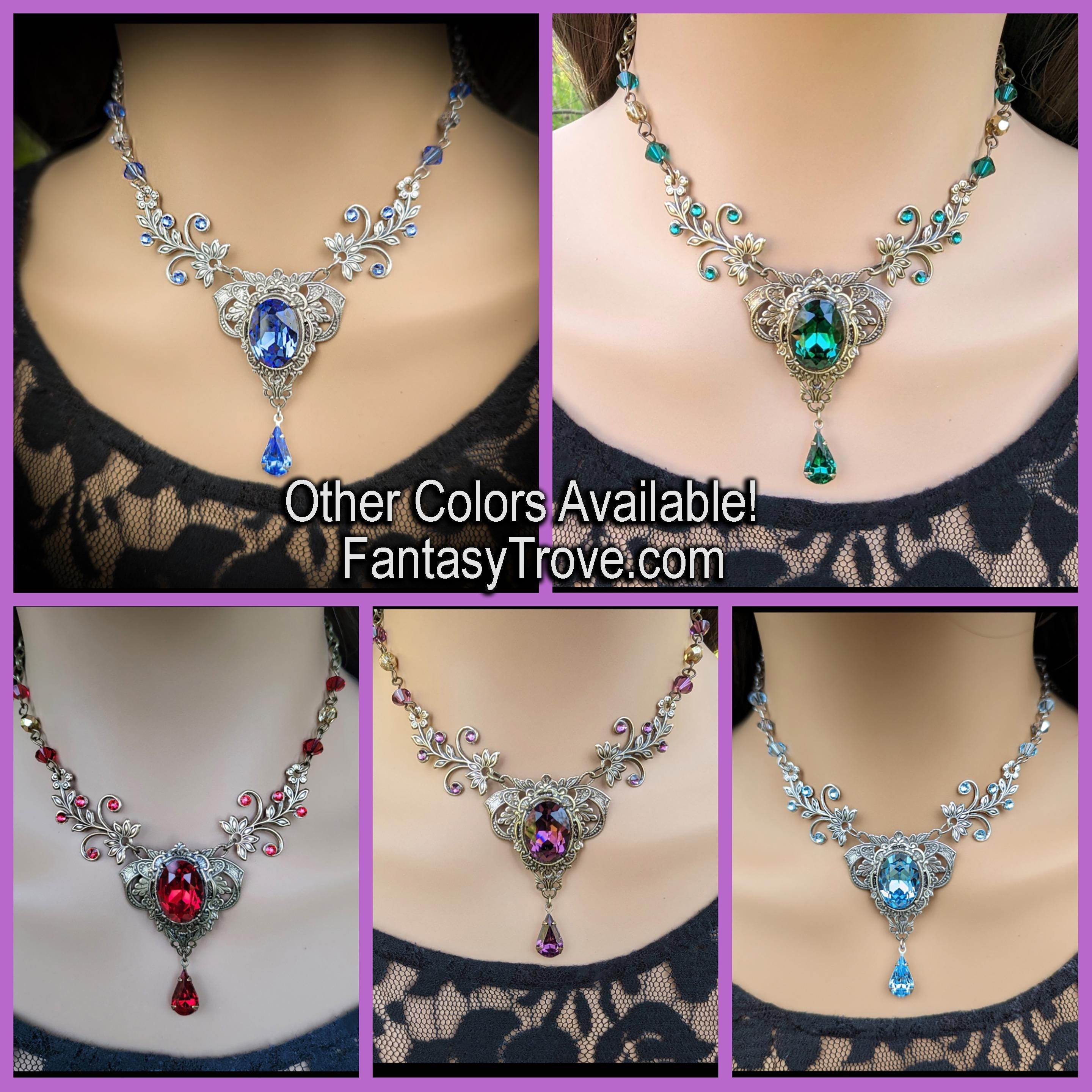 Vintage Floral Necklace and Optional Earrings Made With