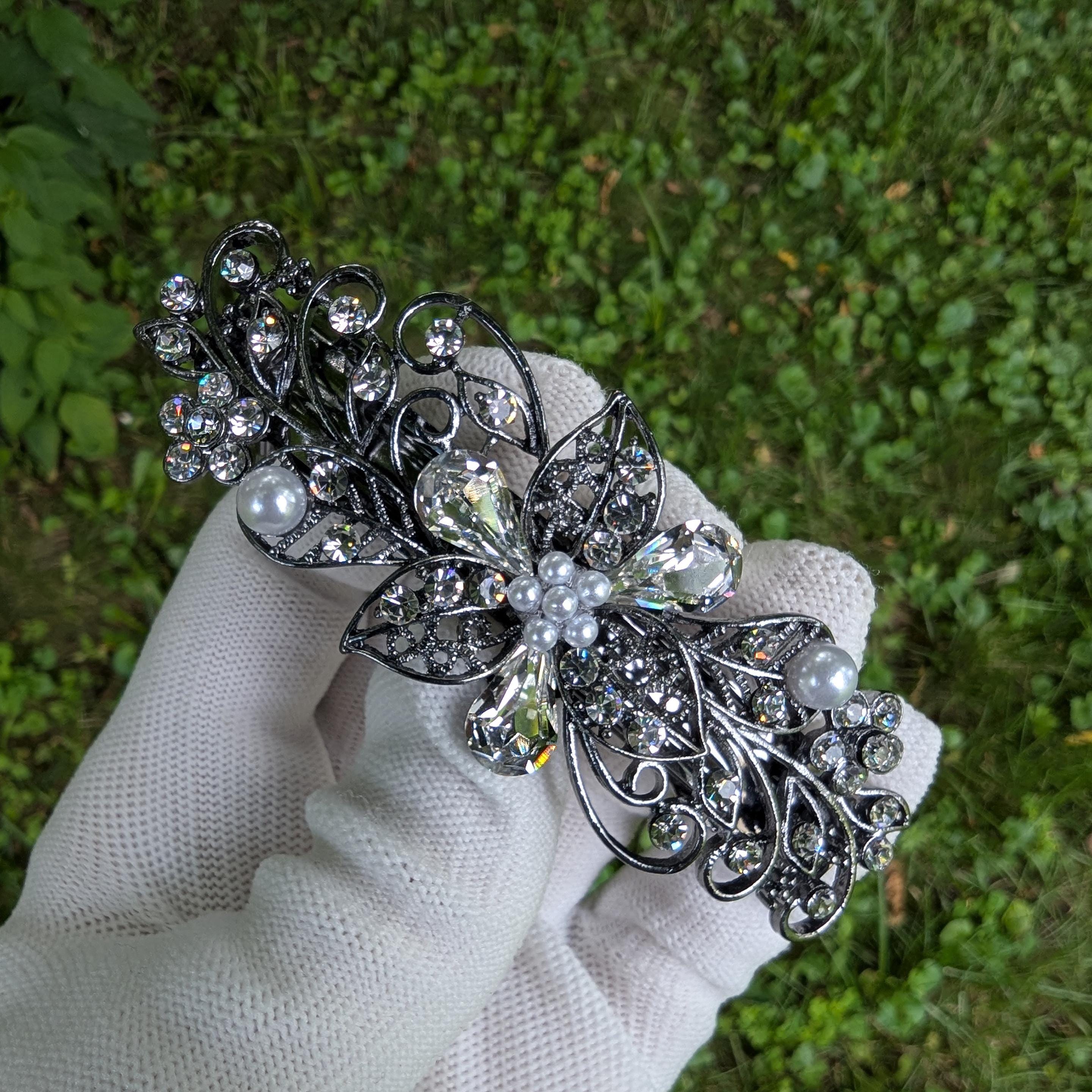 NIB Swarovski Crystal Hair Barrette Clip Swarovski Barrettes - Etsy main image 3