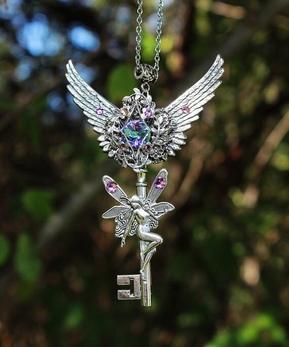Fairy necklace made with swarovski elements sale