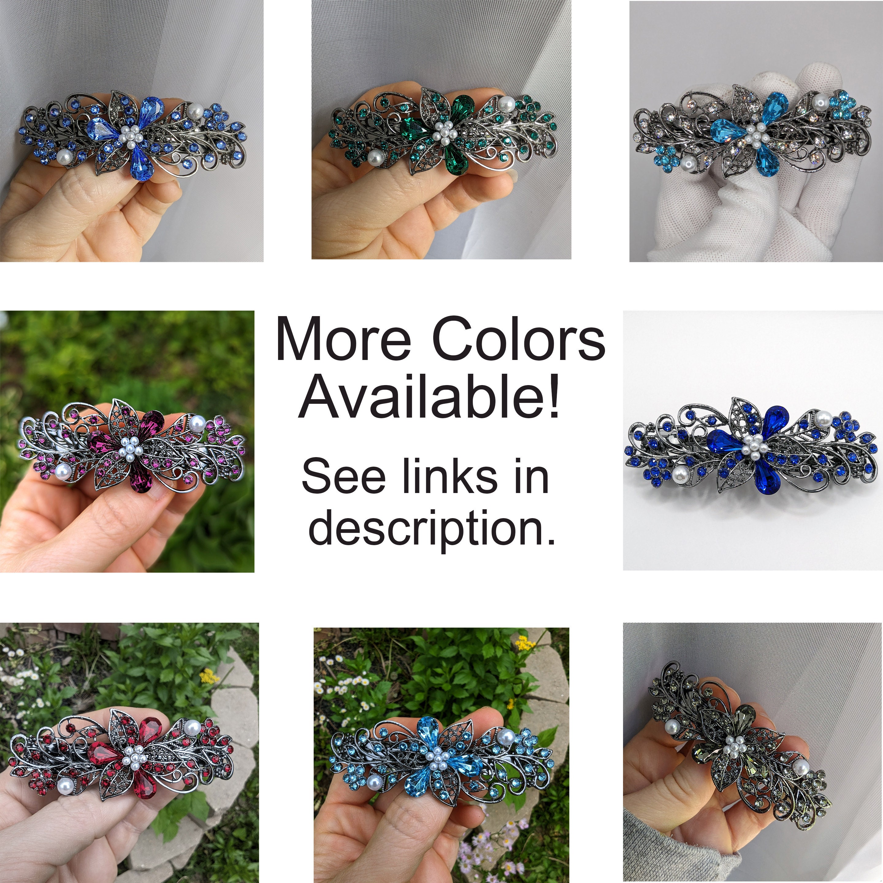 High Quality Vintage Elven Floral Hair Barrette Made With
