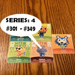 Series 4 Animal Crossing Amiibo Cards #'s 301 - 349