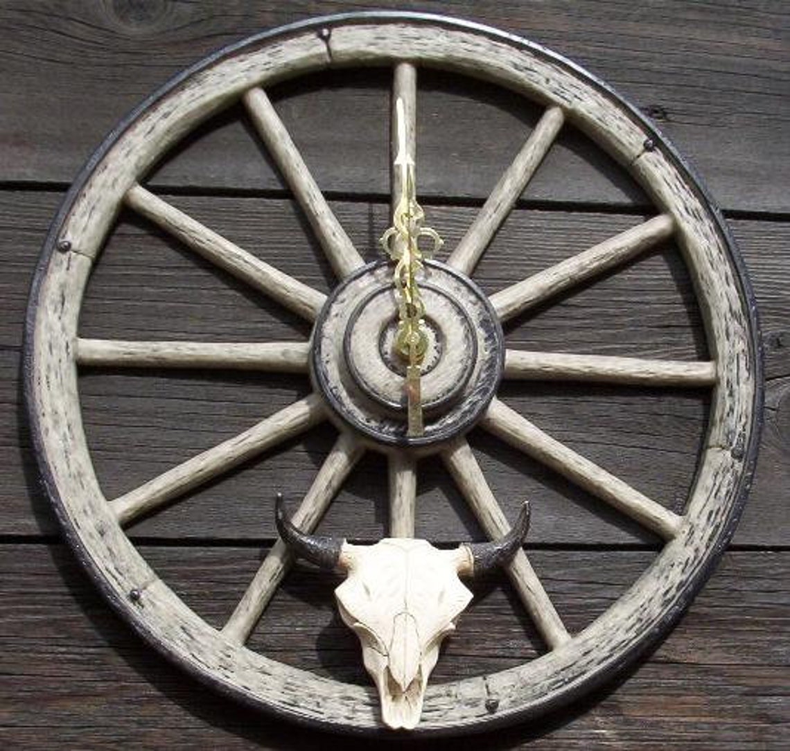 Bozeman Trail Western Wagon Wheel Clock Etsy
