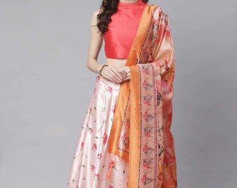 Indian Bollywood Digital Printed Lehenga - Mother's Sale! Stitched Top & Scarf Included