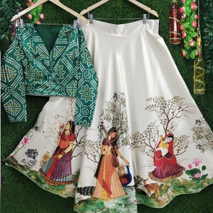 Timeless Fusion: Floral High-Waisted Bridal Lehenga A Perfect Blend of Western and Indian Charm image 1