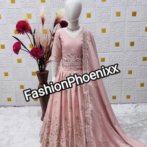 Kids Lehenga Choli: Crepe Silk Embroidered Indian Dress