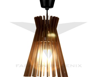 Handcrafted Wooden Lamp: Rustic Chic Illumination for Home Décor | Unique Wood Table Lamp with Warm Ambient Glow