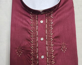 Exquisite Handcrafted Men&#39;s Cotton Kurta Pajama: Authentic Pakistani & Indian Party Wear