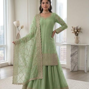 White Designer Heavy Embroidered Salwar Kameez With Dupatta, Salwar Kameez Pakistani suit Plus Size dress, Suits for Eid Special image 9