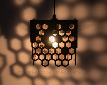 Rustic Elegance: Handcrafted Wooden Hanging Lamp - Perfect Pendant Light for Modern Homes