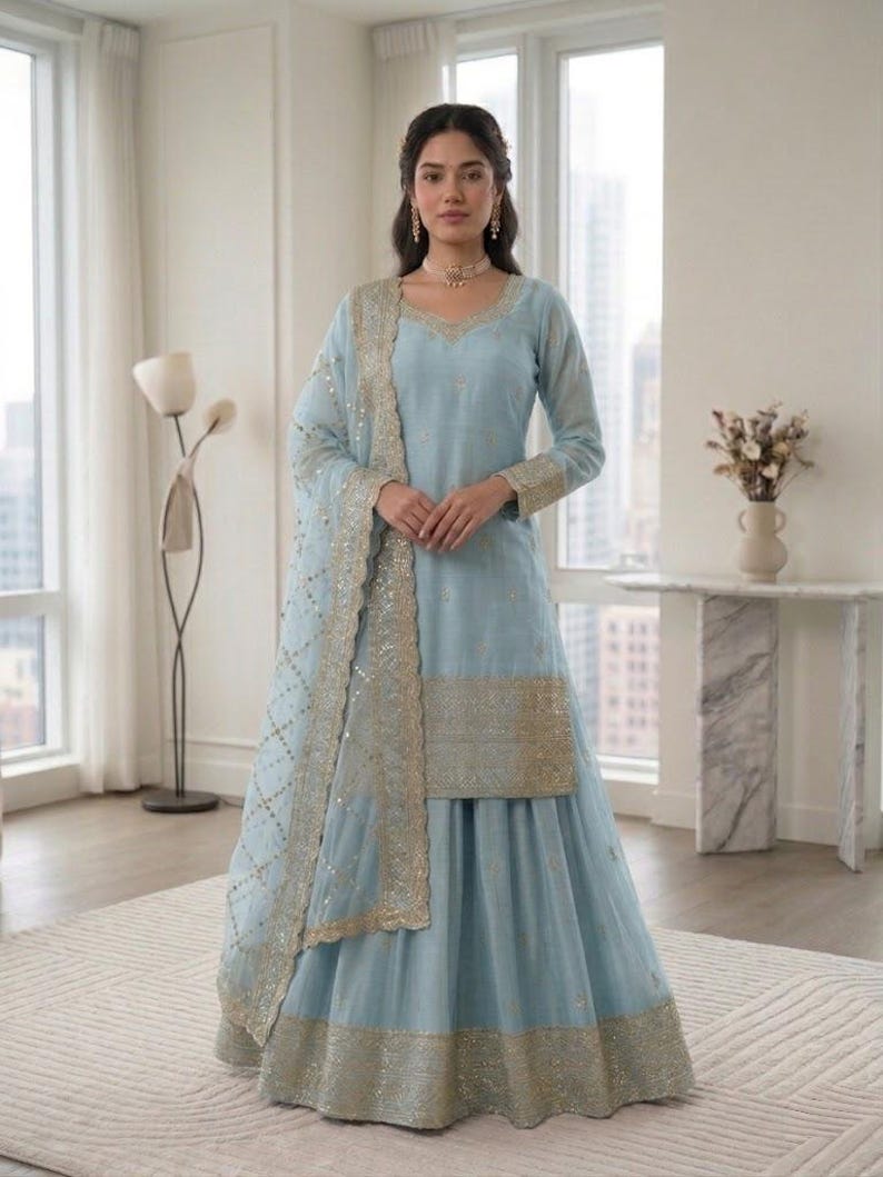White Designer Heavy Embroidered Salwar Kameez With Dupatta, Salwar Kameez Pakistani suit Plus Size dress, Suits for Eid Special 5
