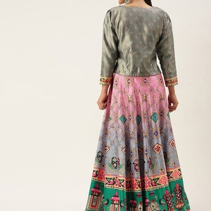 Vibrant Traditions: A Fusion of Indo-Western Style, Perfect Wedding Gift and Patola Lehenga for Women's Indowestern Clothing image 2