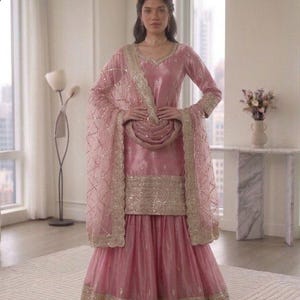 White Designer Heavy Embroidered Salwar Kameez With Dupatta, Salwar Kameez Pakistani suit Plus Size dress, Suits for Eid Special image 4